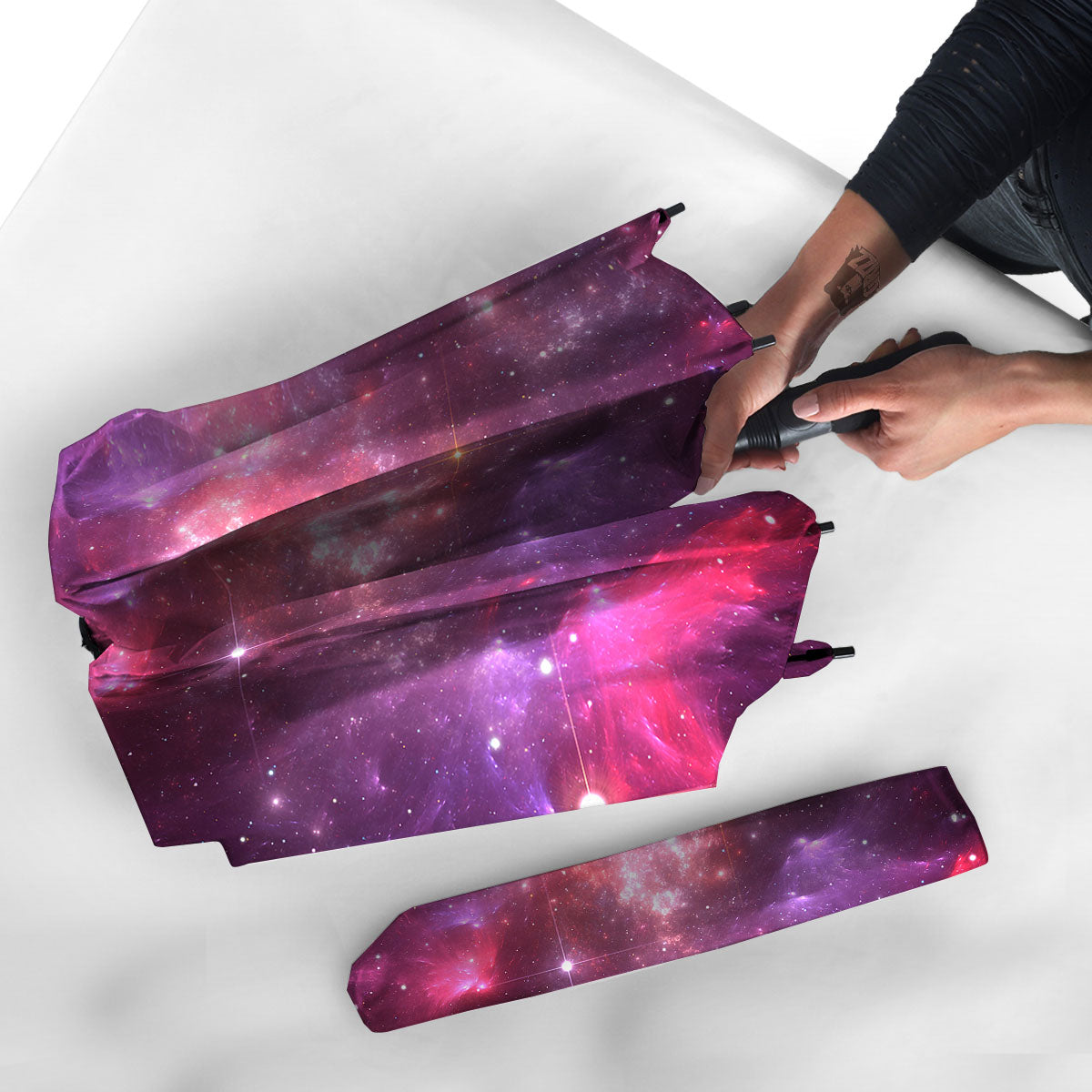 Galaxy Space Purple Starfield Print Umbrella-grizzshop