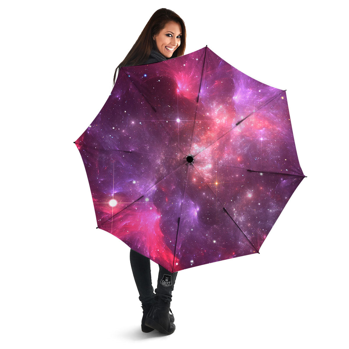 Galaxy Space Purple Starfield Print Umbrella-grizzshop