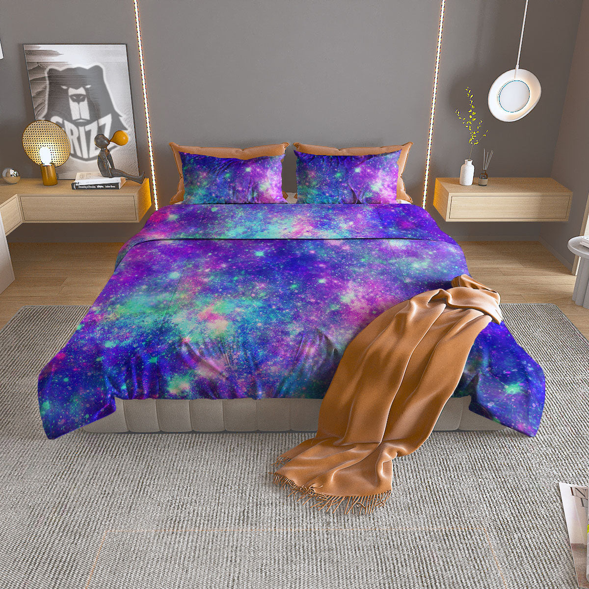 French Bulldog Watercolor Print Pattern Duvet Cover Bedding Set