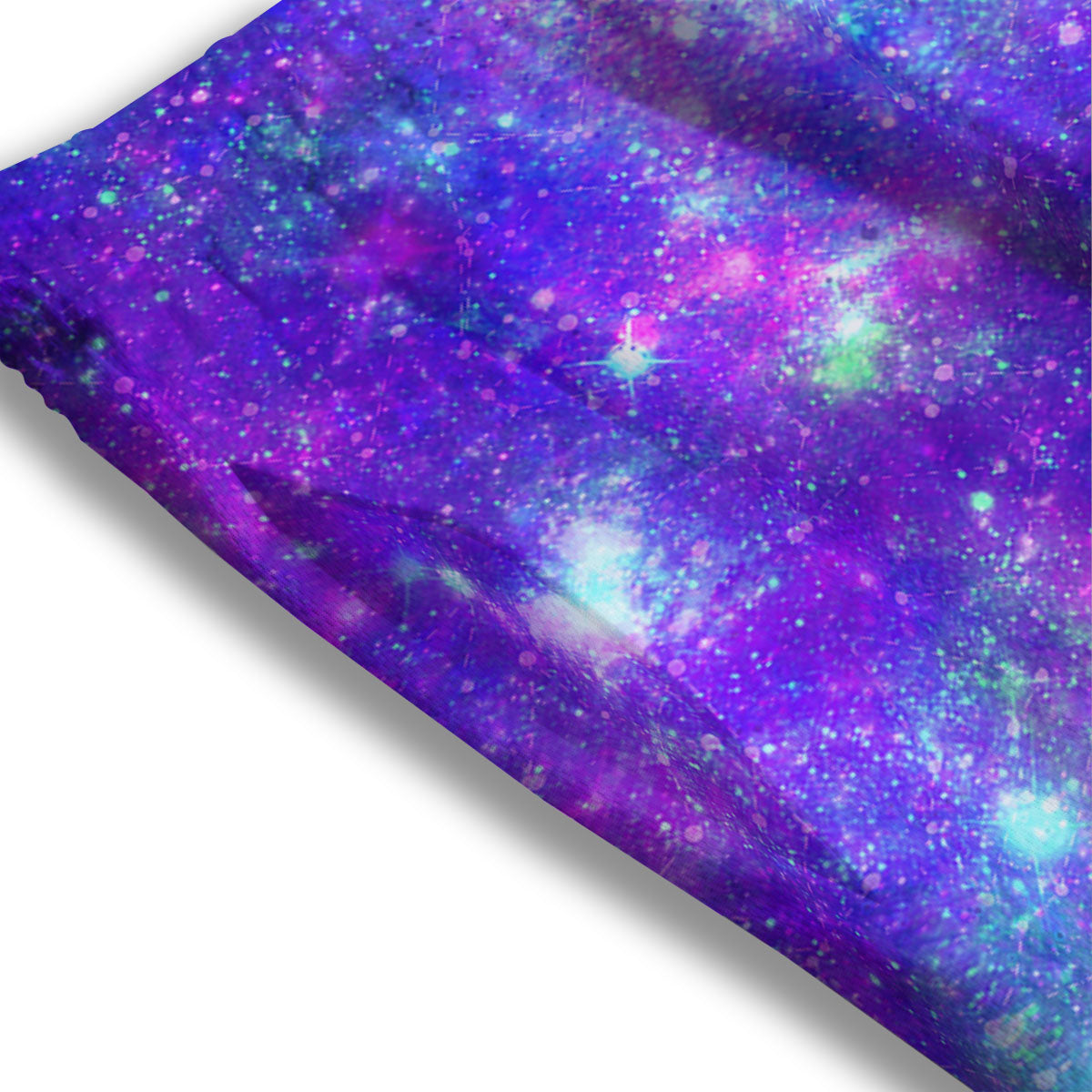 Galaxy Space Purple Turquoise Print Mesh Shorts