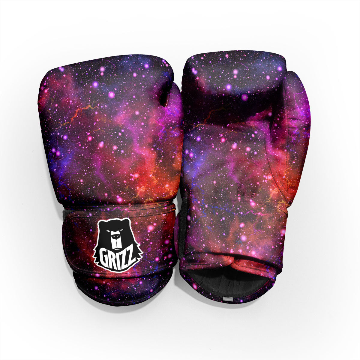 Galaxy Space Red Purple Nebula Print Pro Boxing Glove