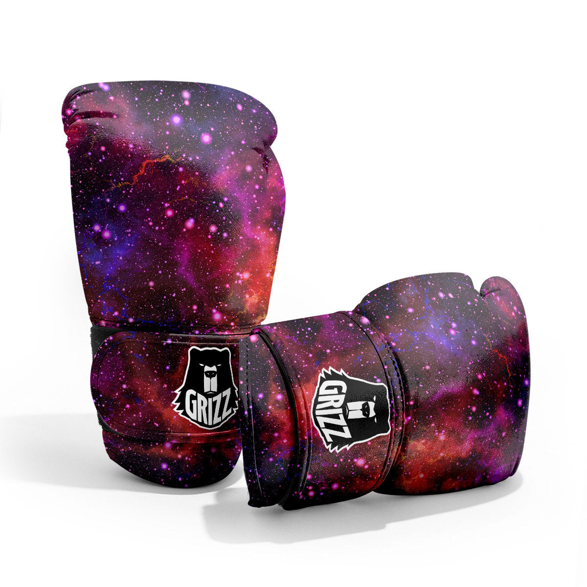 Galaxy Space Red Purple Nebula Print Pro Boxing Glove