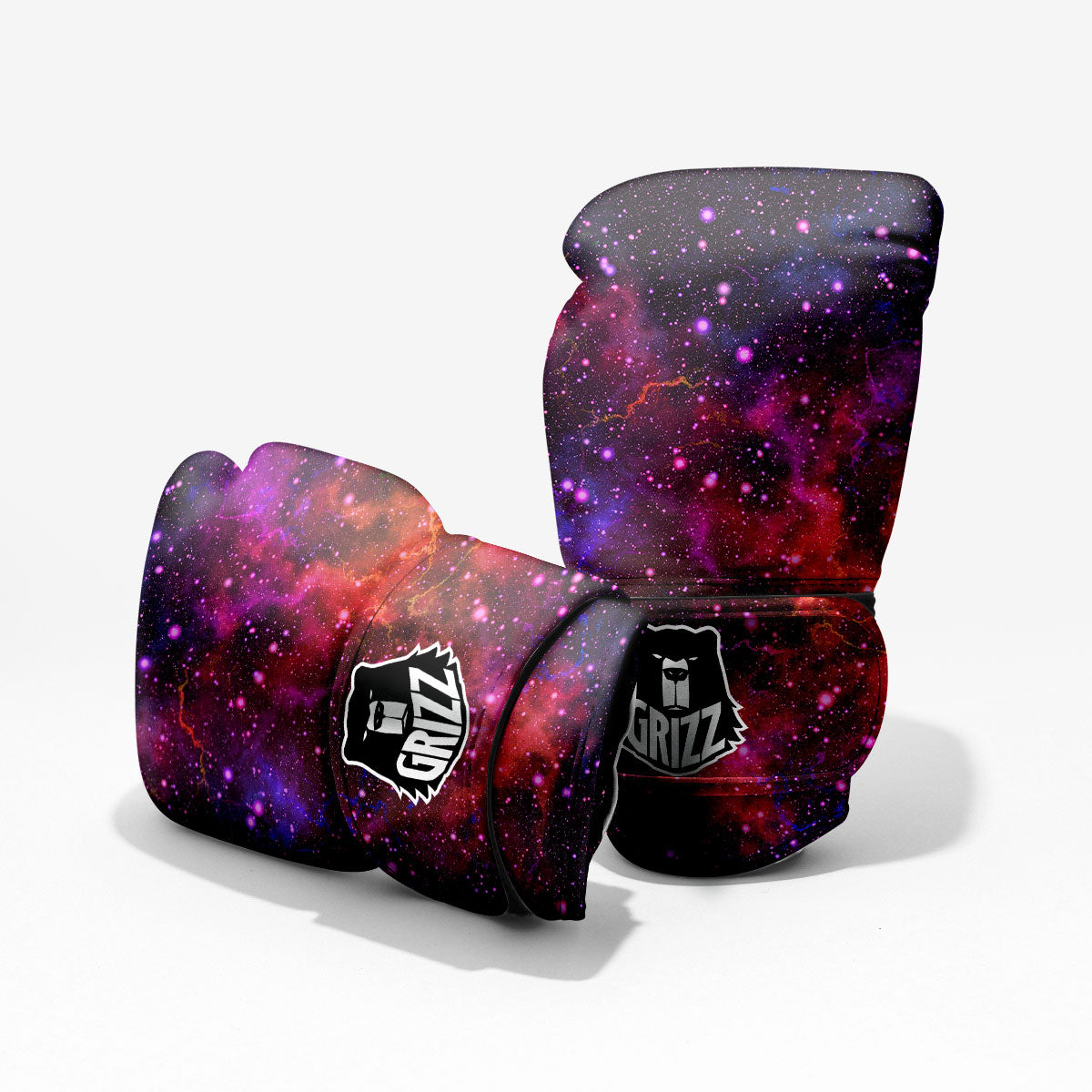Galaxy Space Red Purple Nebula Print Pro Boxing Glove