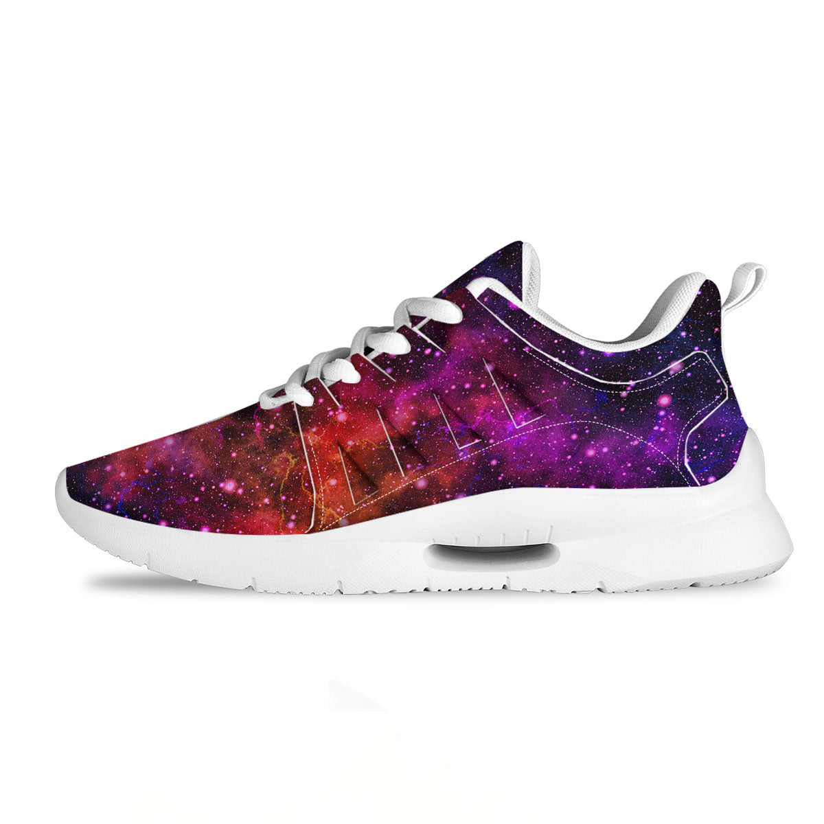 Galaxy Space Red Purple Nebula Print Tennis Shoes-grizzshop