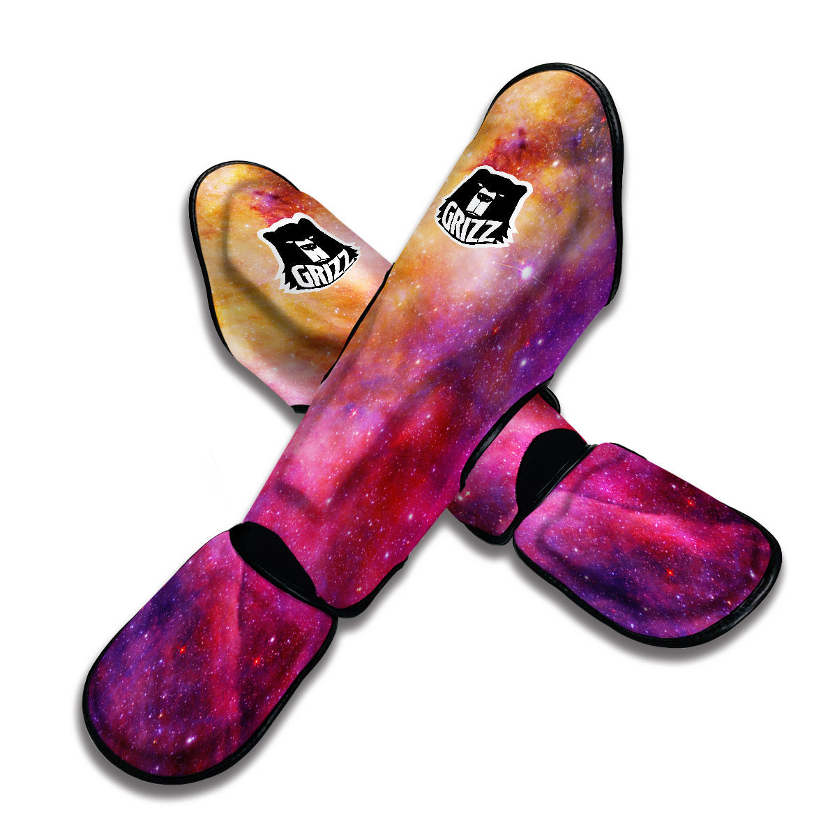 Galaxy Space Stardust Print Muay Thai Shin Guards-grizzshop