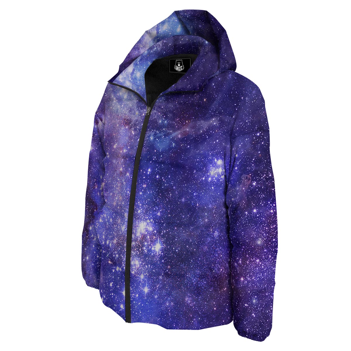 Galaxy Space Starfield Nebula Print Down Jacket-grizzshop