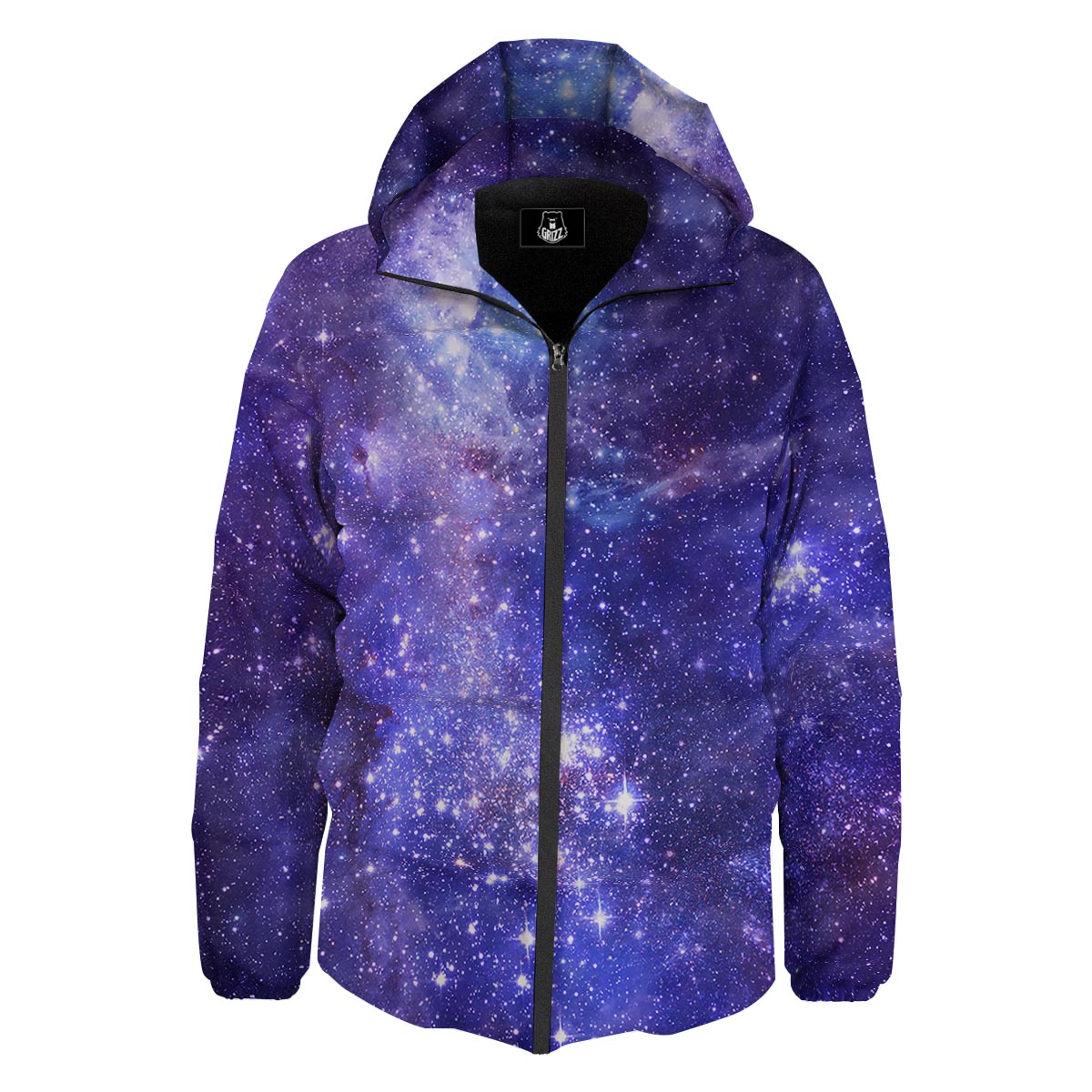 Galaxy Space Starfield Nebula Print Down Jacket-grizzshop