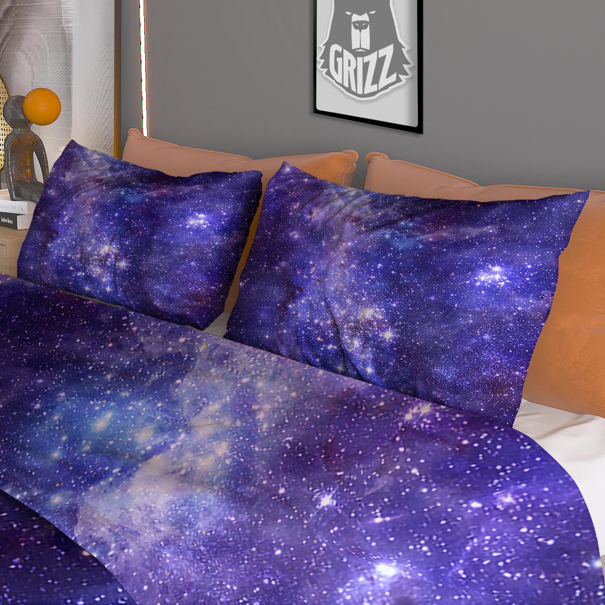 Galaxy Space Starfield Nebula Print Duvet Cover Bedding Set