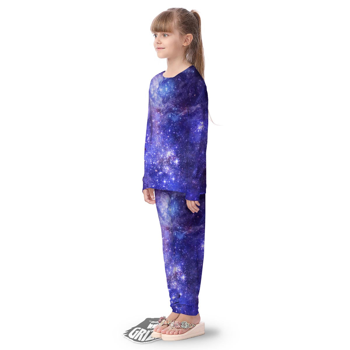 Galaxy Space Starfield Nebula Print Kid's Pajamas-grizzshop