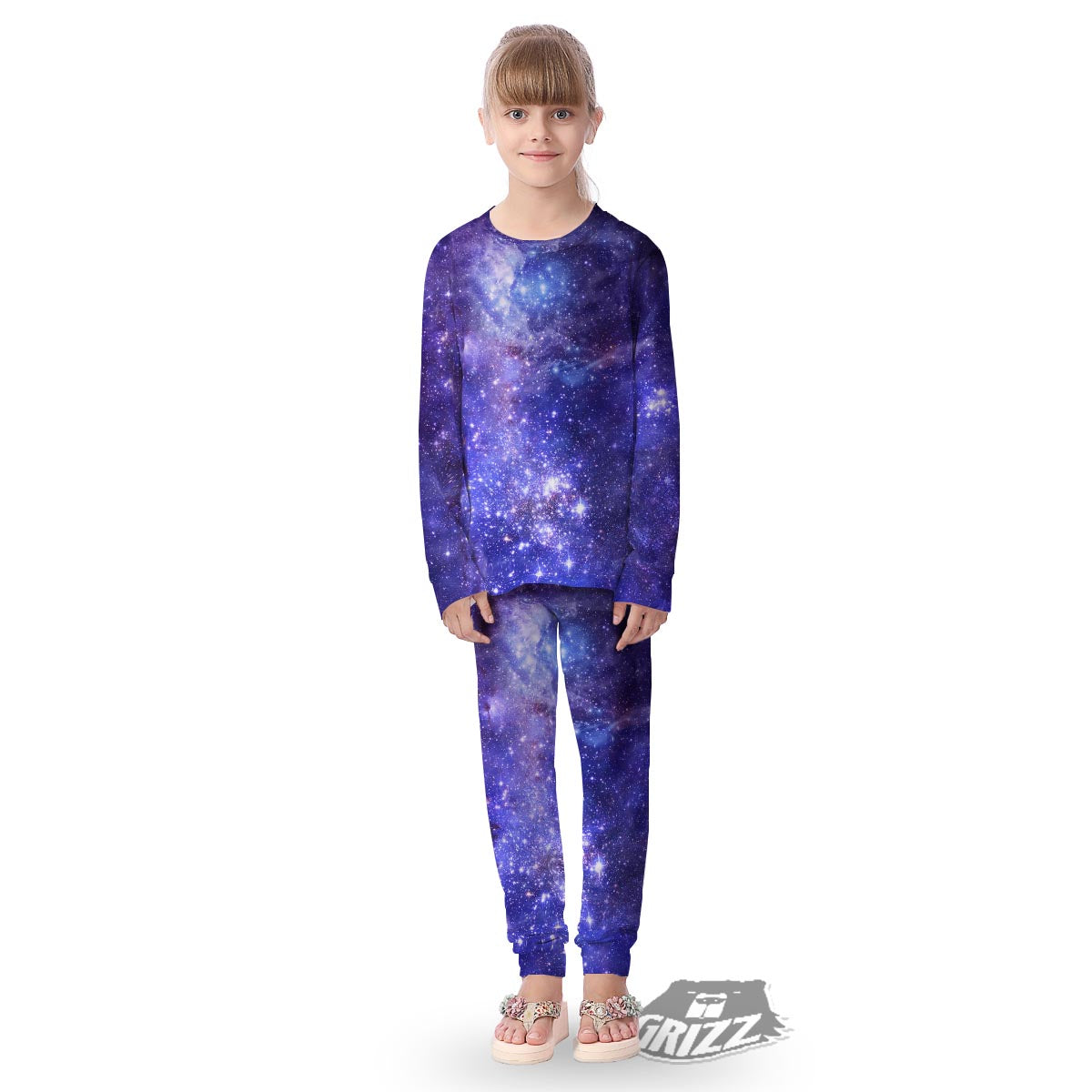 Galaxy Space Starfield Nebula Print Kid's Pajamas-grizzshop