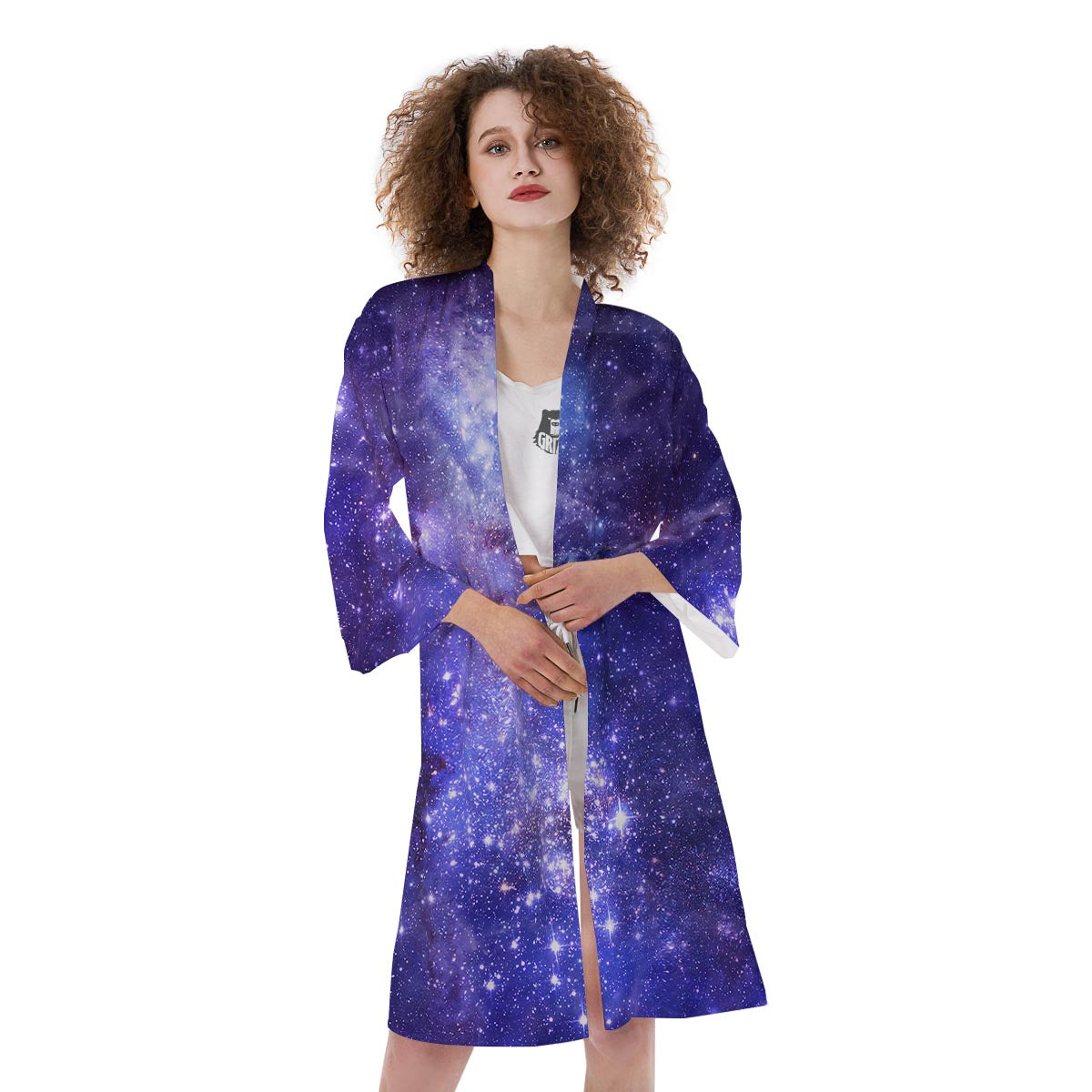 Galaxy Space Starfield Nebula Print Kimono-grizzshop