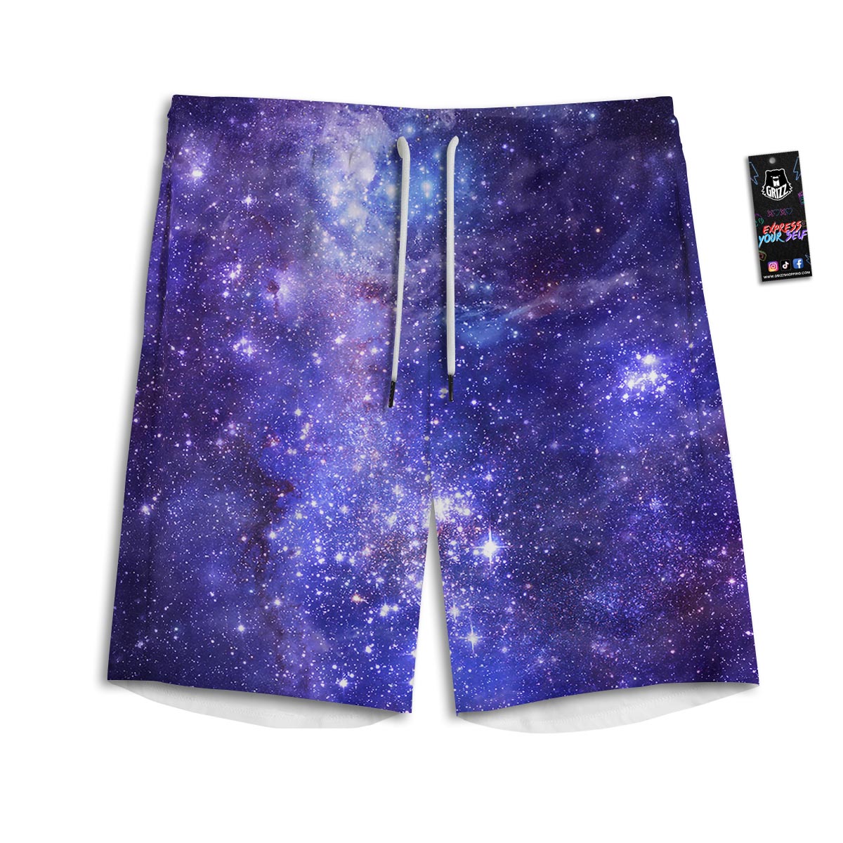 Galaxy Space Starfield Nebula Print Men's Athletic Shorts