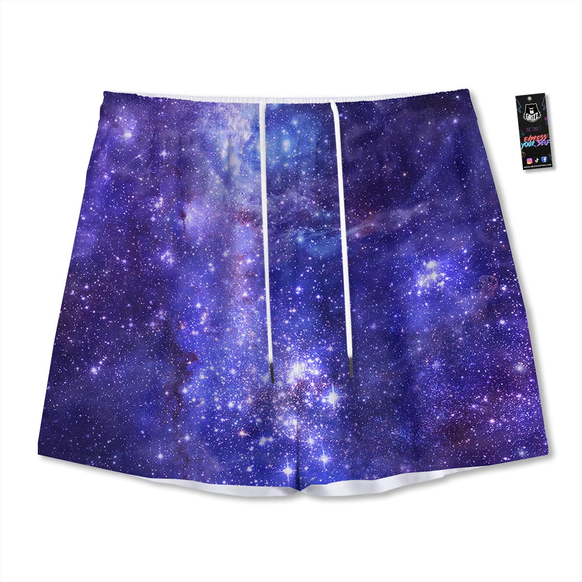Galaxy Space Starfield Nebula Print Mesh Shorts