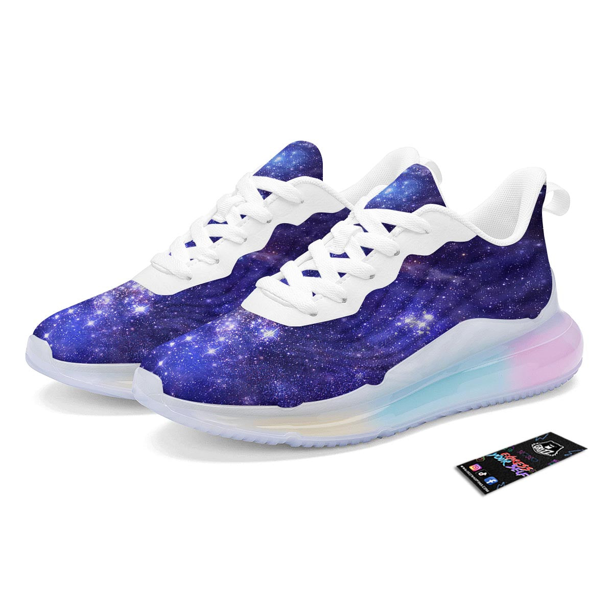 Galaxy Space Starfield Nebula Print Running Sneakers-grizzshop