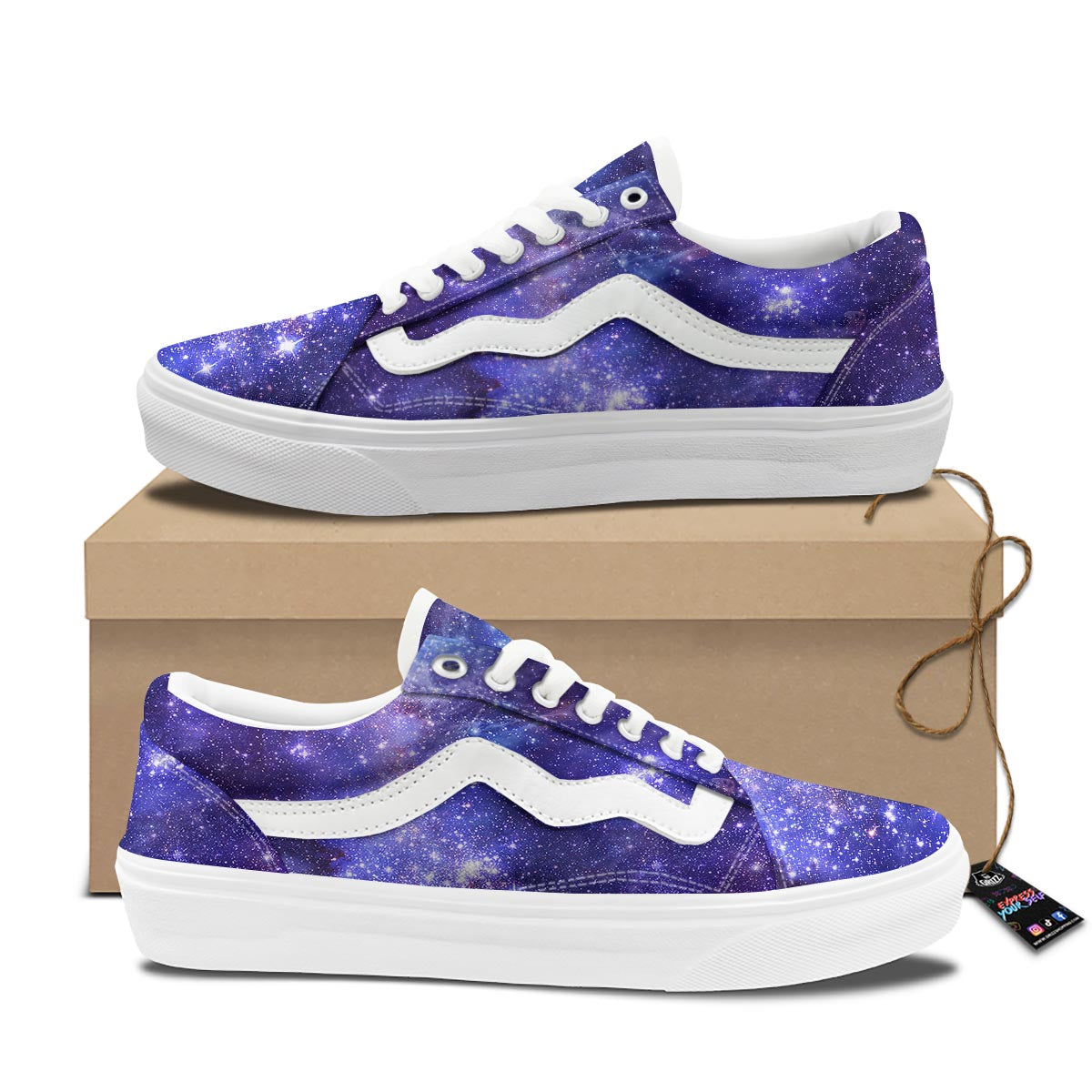 Galaxy Space Starfield Nebula Print Skate Shoes-grizzshop