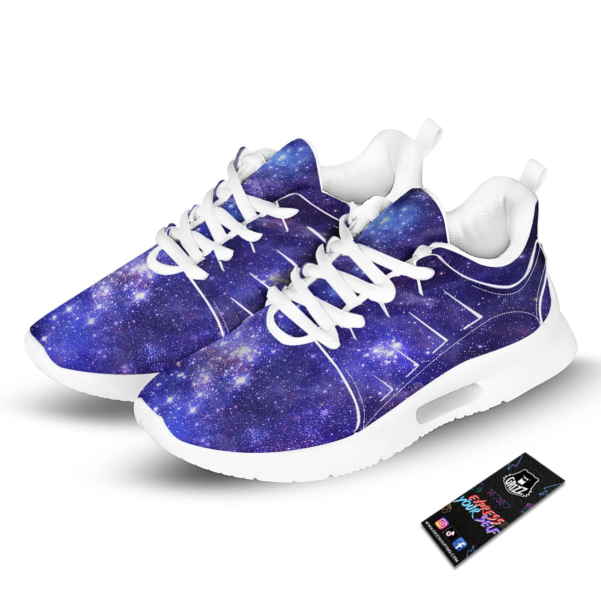 Galaxy Space Starfield Nebula Print Tennis Shoes-grizzshop