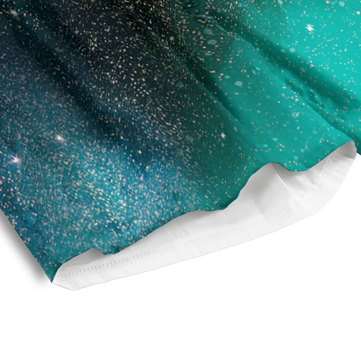 Galaxy Space Teal Stardust Print Men's Athletic Shorts