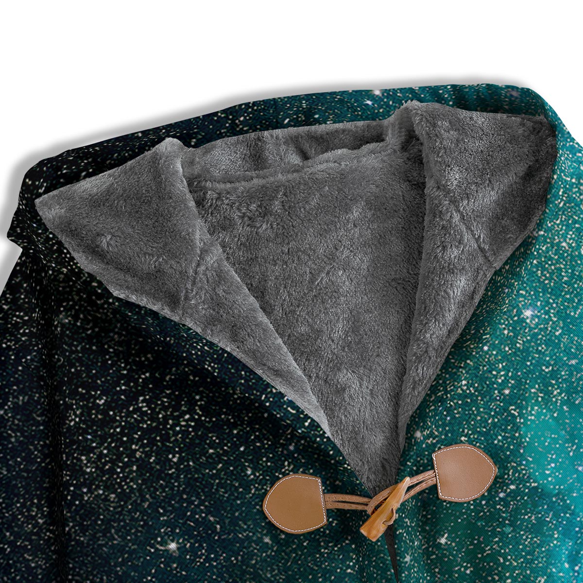 Galaxy Space Teal Stardust Print Men's Windbreaker Jacket-grizzshop