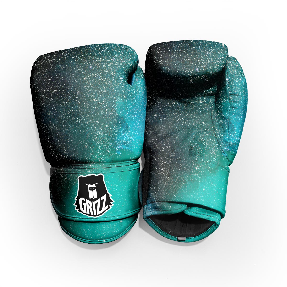Galaxy Space Teal Stardust Print Pro Boxing Glove