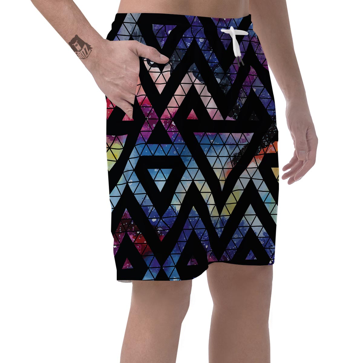 Galaxy Space Triangle Men's Shorts-grizzshop