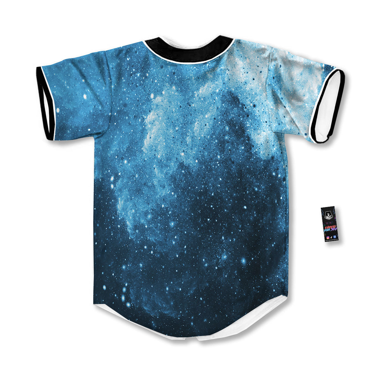 Galaxy Space White Cloud Print Baseball Jersey-grizzshop