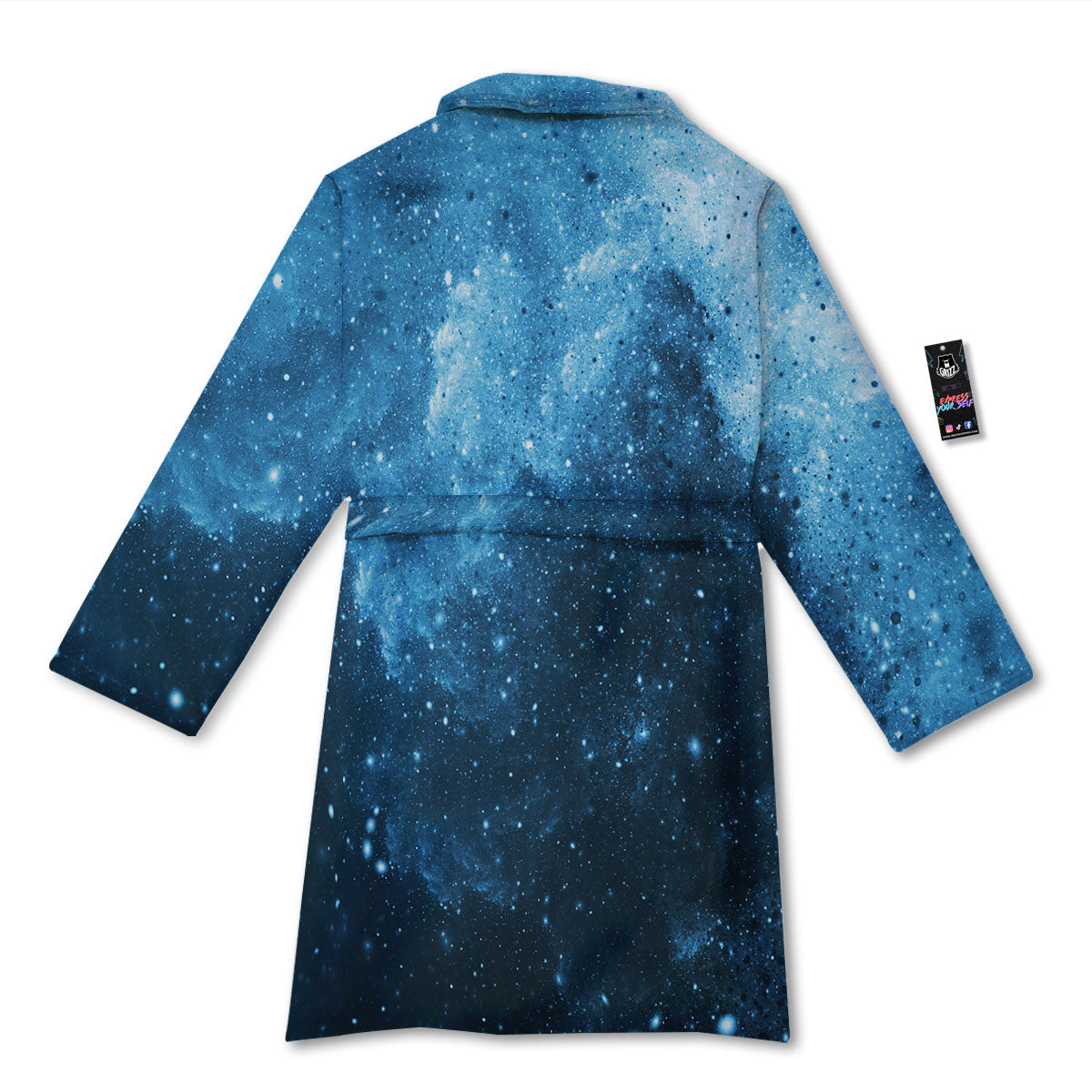 Galaxy Space White Cloud Print Bathrobe-grizzshop
