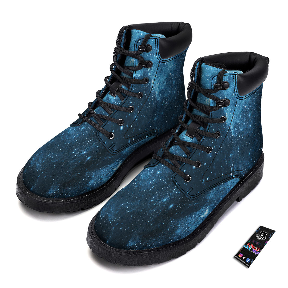 Galaxy Space White Cloud Print Boots-grizzshop