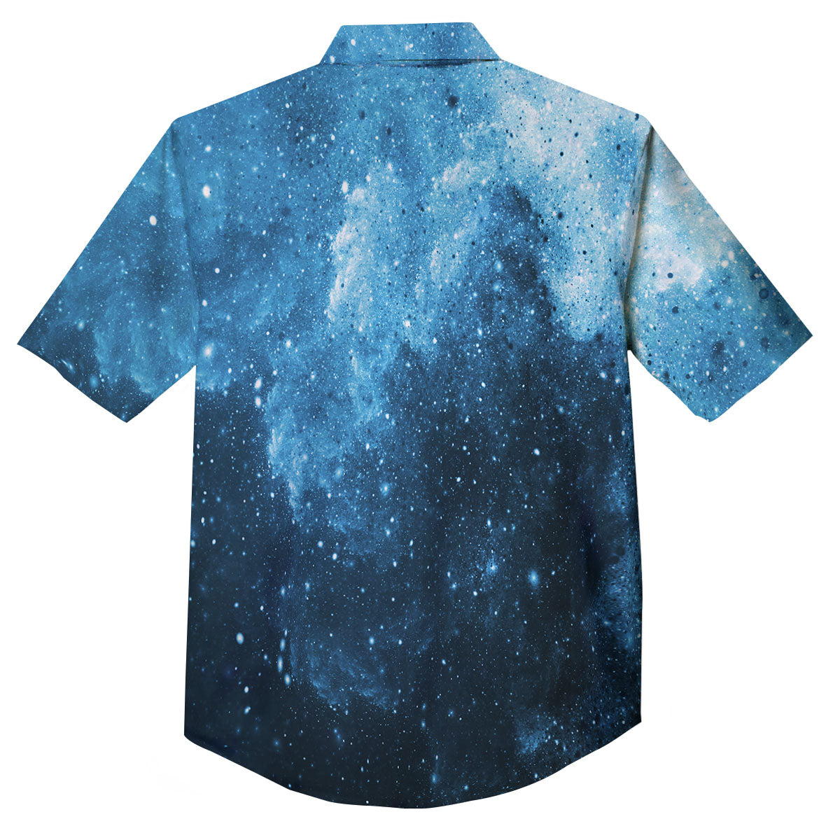 Galaxy Space White Cloud Print Button Up Shirt-grizzshop