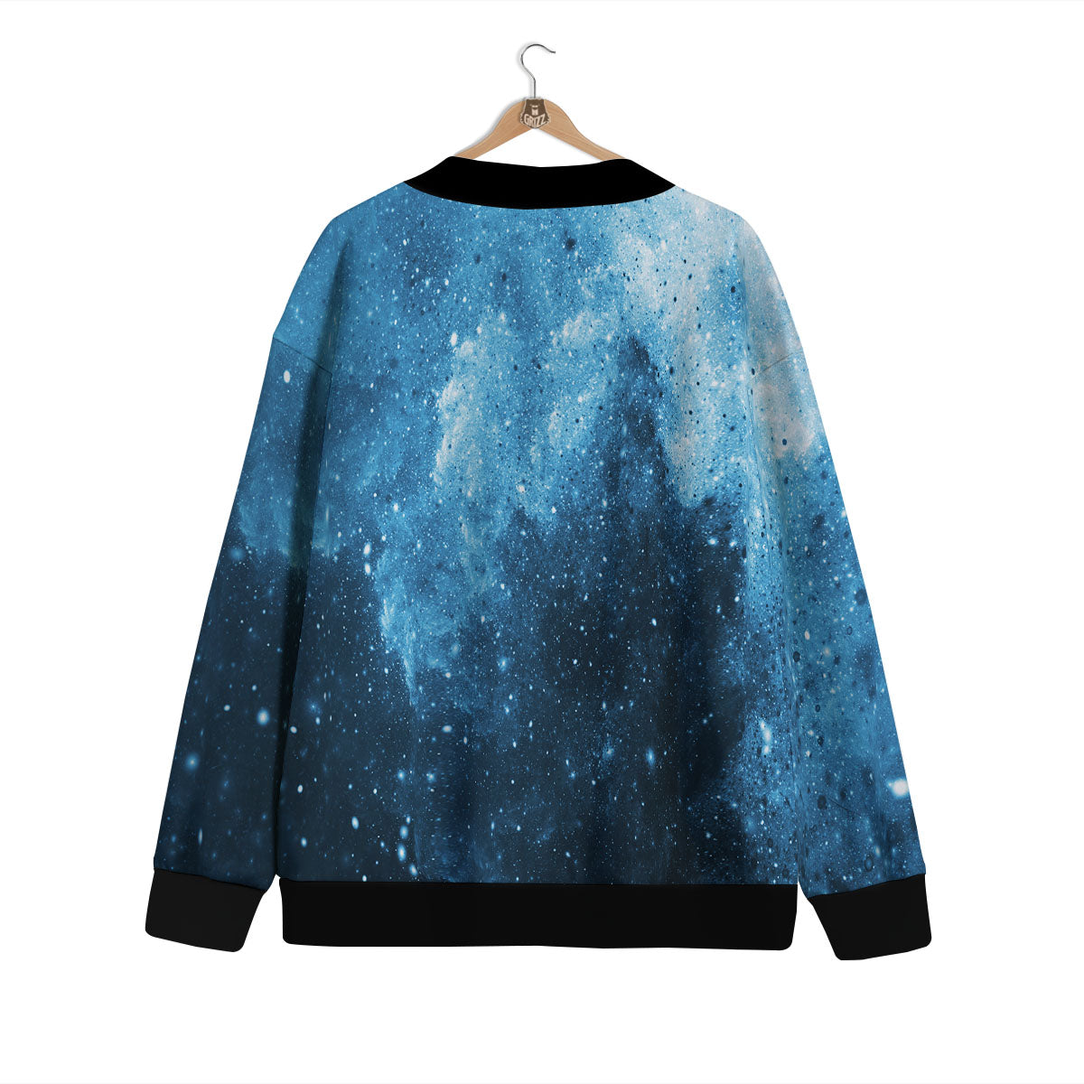 Galaxy Space White Cloud Print Cardigan-grizzshop