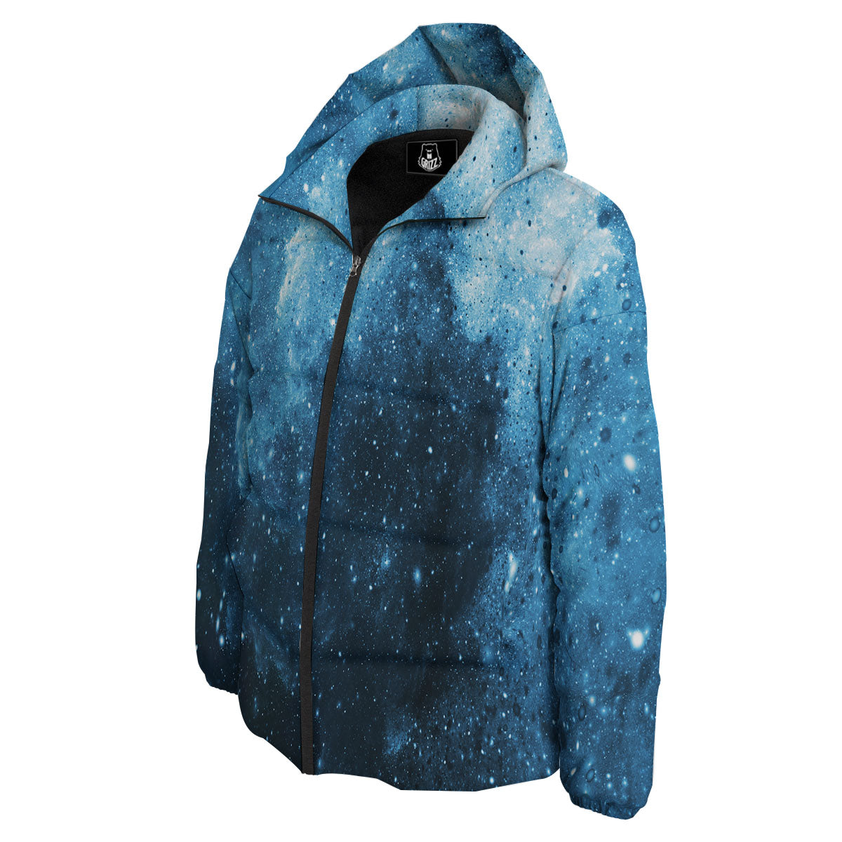 Galaxy Space White Cloud Print Down Jacket-grizzshop