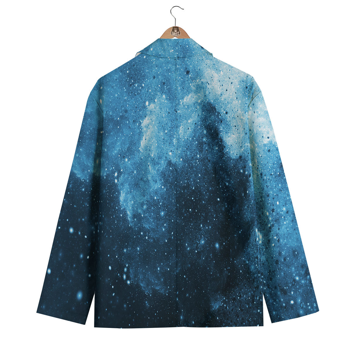 Galaxy Space White Cloud Print Men's Blazer-grizzshop
