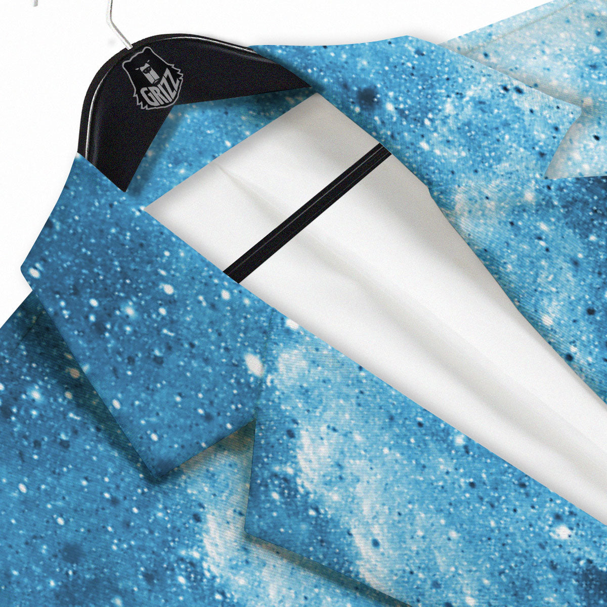 Galaxy Space White Cloud Print Men's Sport Coat-grizzshop