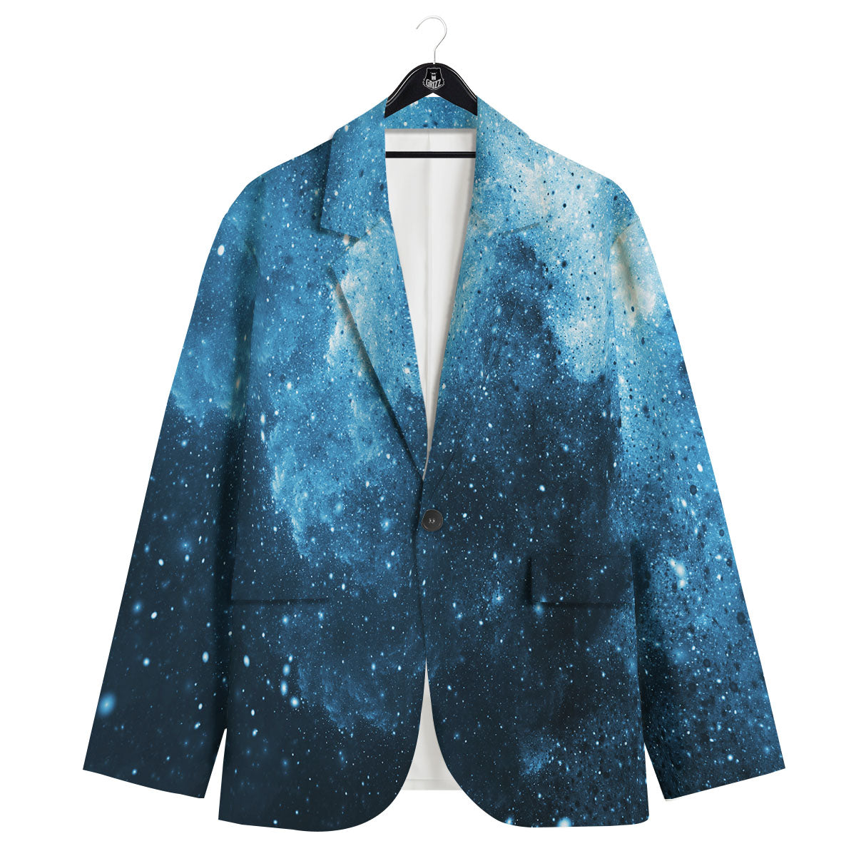 Galaxy Space White Cloud Print Men's Sport Coat-grizzshop