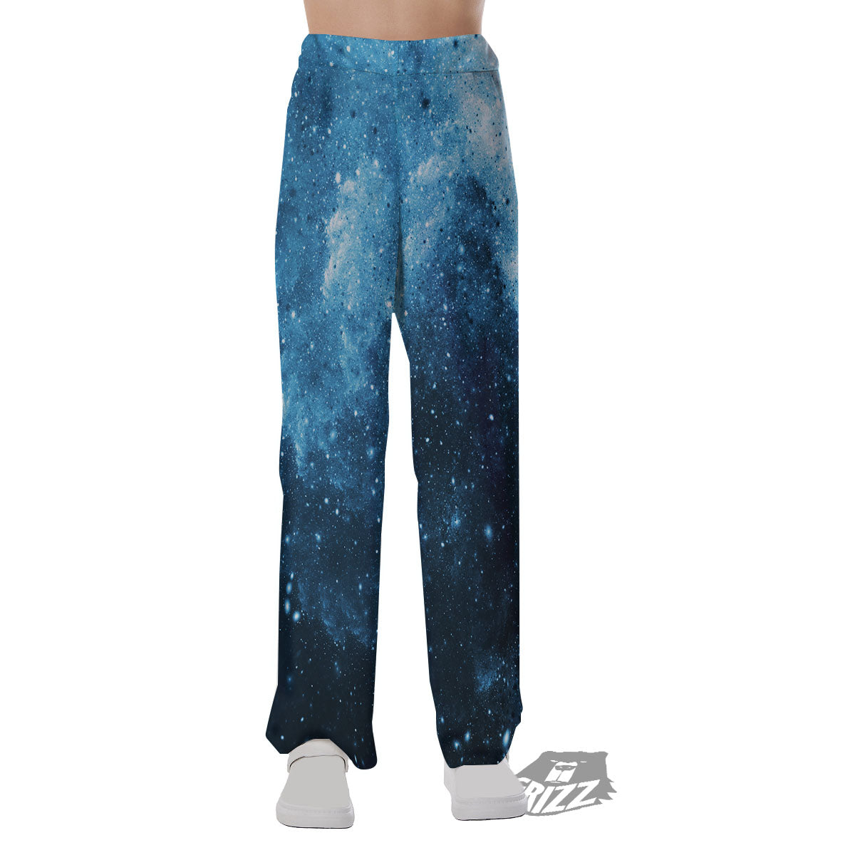 Galaxy Space White Cloud Print Pajama Pants-grizzshop