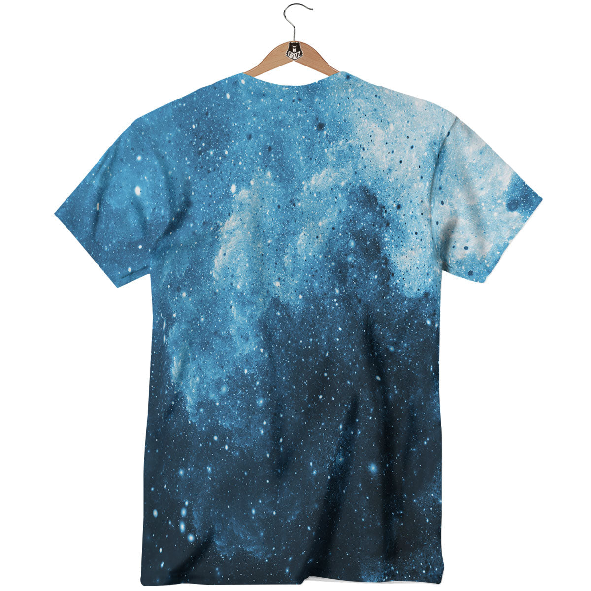 Galaxy Space White Cloud Print T-Shirt-grizzshop