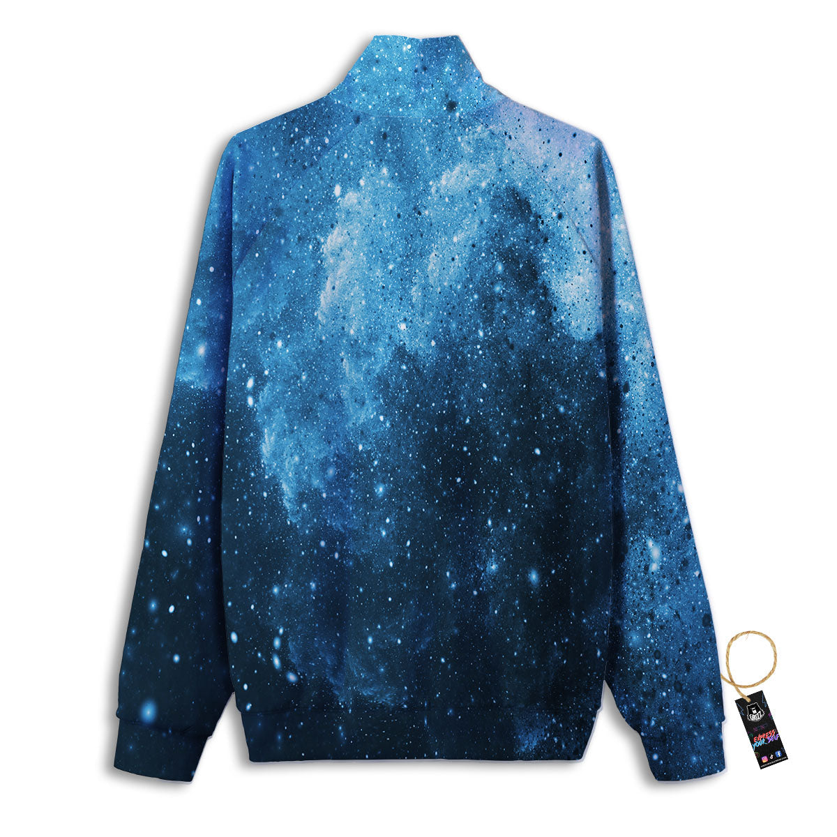 Galaxy Space White Cloud Print Track Jacket-grizzshop