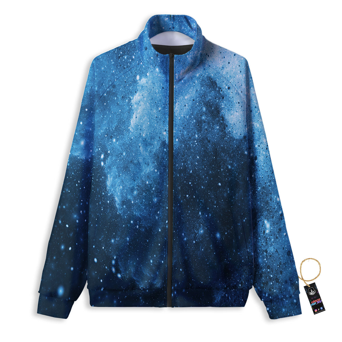 Galaxy Space White Cloud Print Track Jacket-grizzshop