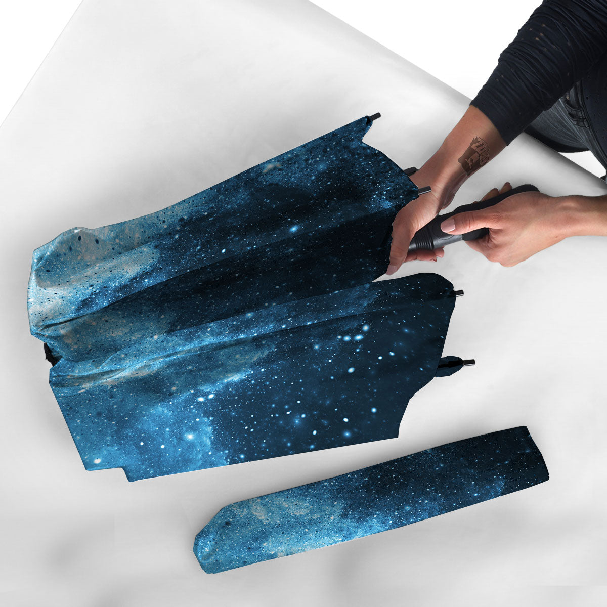 Galaxy Space White Cloud Print Umbrella-grizzshop