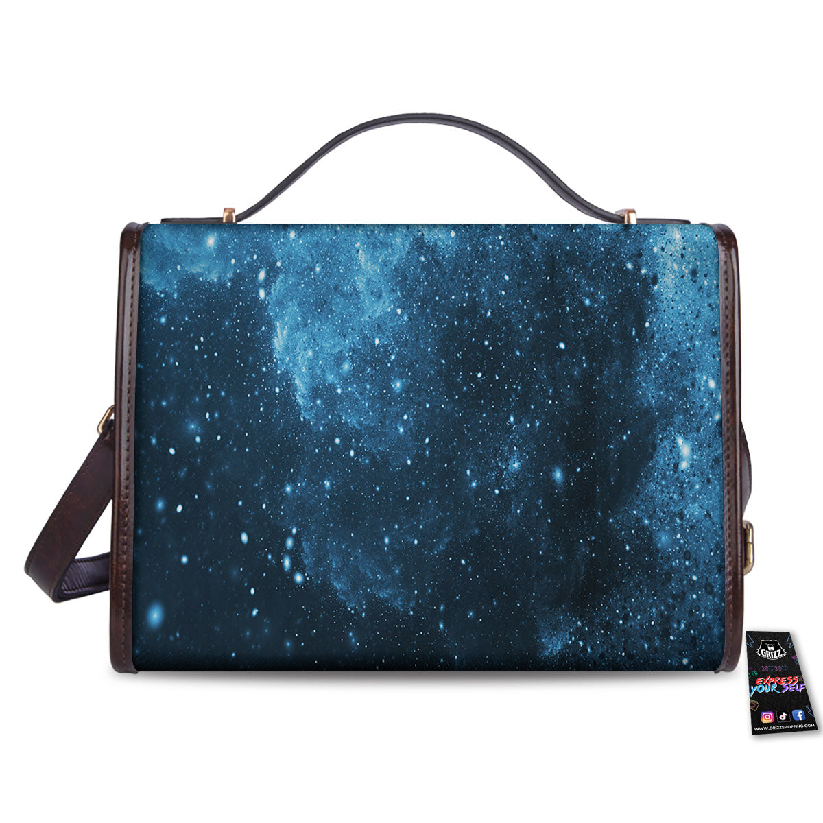 Galaxy Space White Cloud Print Women's Satchel Bag