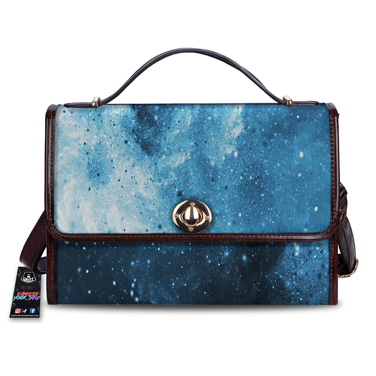 Galaxy Space White Cloud Print Women's Satchel Bag