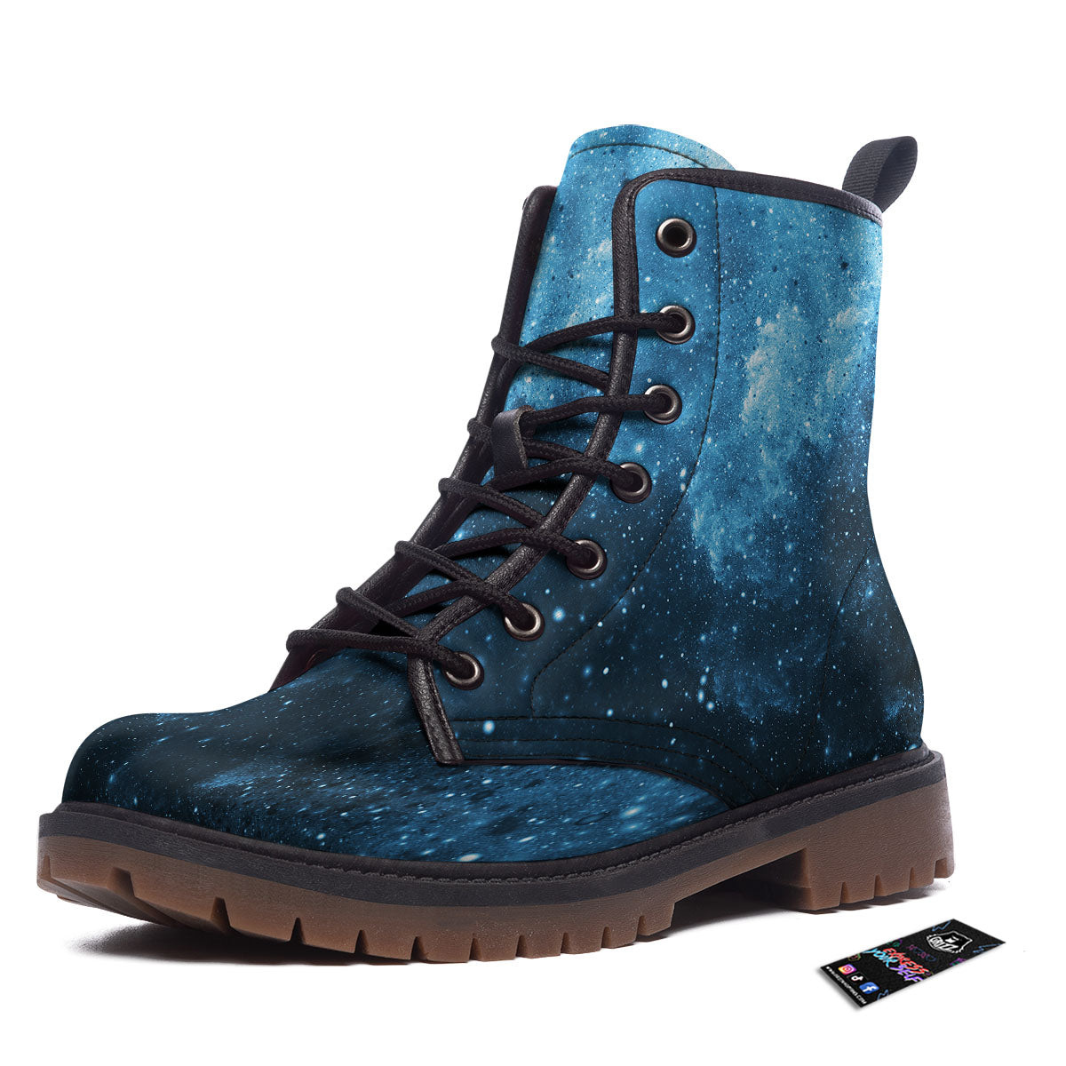 Galaxy Space White Cloud Print Work Boots-grizzshop