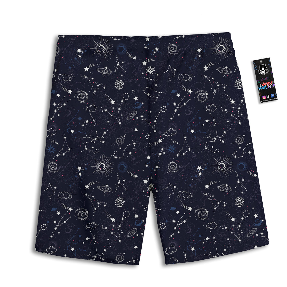 Galaxy Space Zodiac Star Signs Print Men's Athletic Shorts