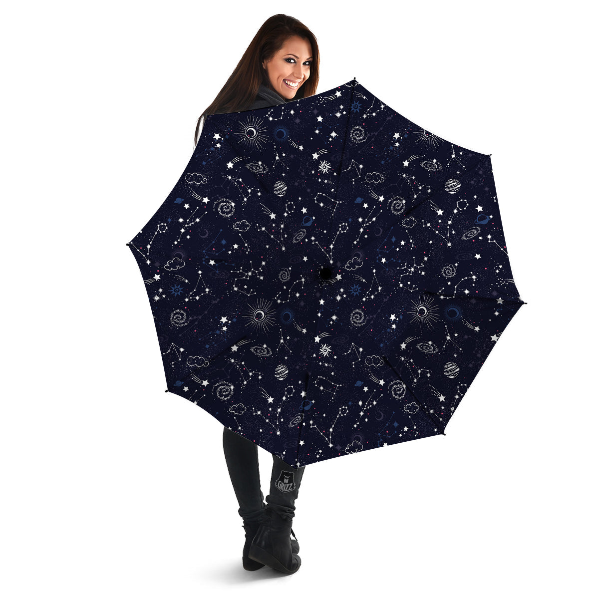 Galaxy Space Zodiac Star Signs Print Umbrella-grizzshop