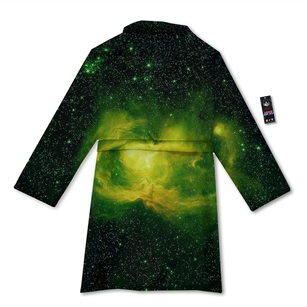 Galaxy Sparkle Green Print Bathrobe-grizzshop
