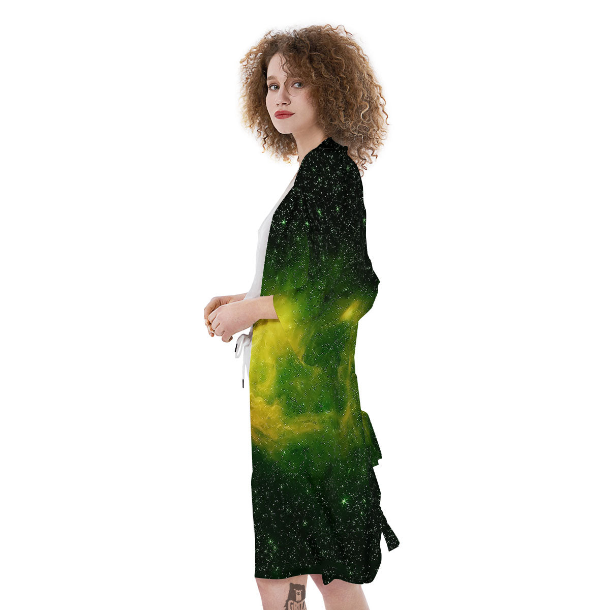 Galaxy Sparkle Green Print Kimono-grizzshop