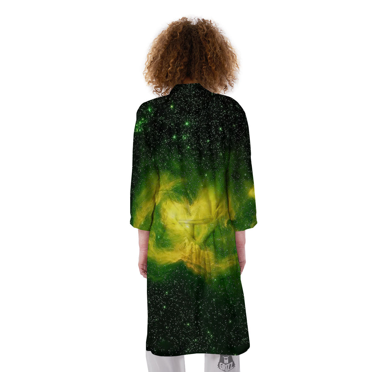 Galaxy Sparkle Green Print Kimono-grizzshop