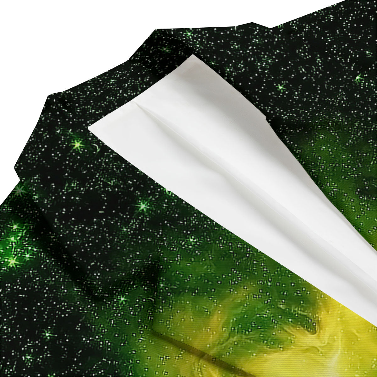 Galaxy Sparkle Green Print Men's Blazer-grizzshop