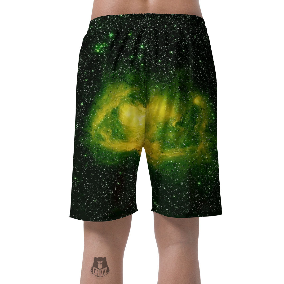 Galaxy Sparkle Green Print Men's Shorts-grizzshop