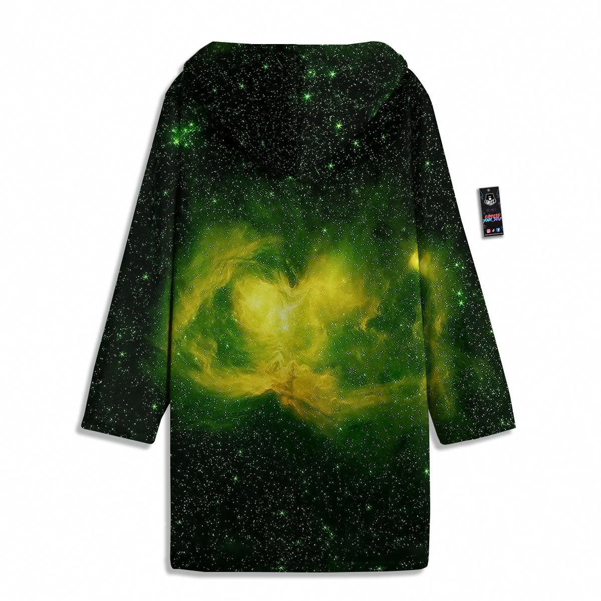 Galaxy Sparkle Green Print Men's Windbreaker Jacket-grizzshop