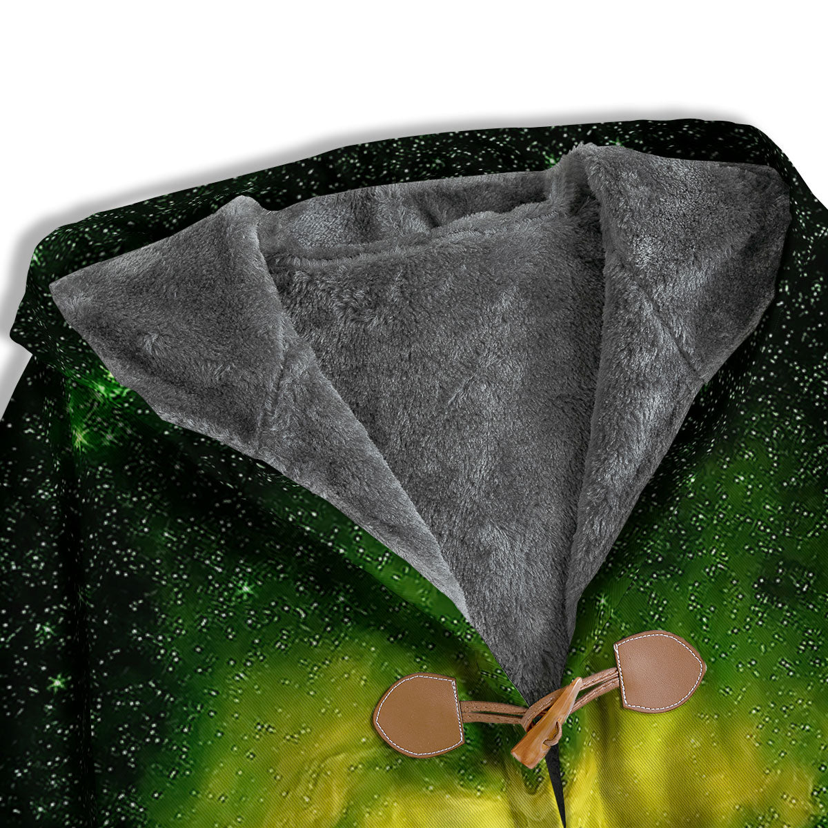 Galaxy Sparkle Green Print Men's Windbreaker Jacket-grizzshop